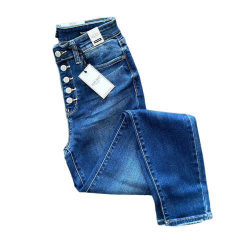 Judy Blue Destroyed Hi Rise Button Fly Skinny