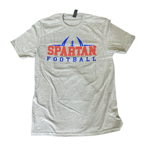 Grey Spartan Football Tee