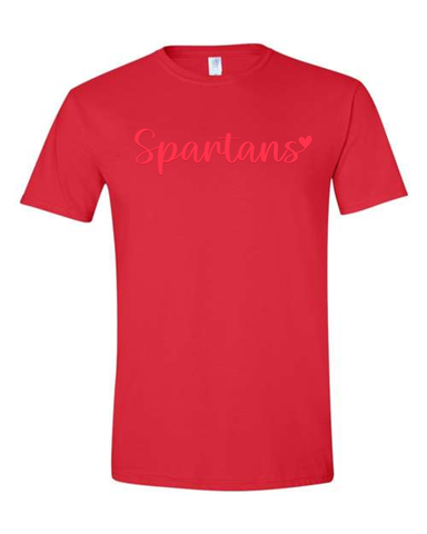 Spartans Red on Red PUFF T-Shirt