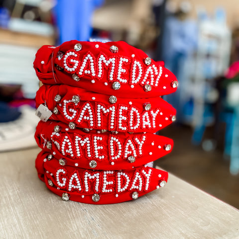 Game Day Headband- Red & White