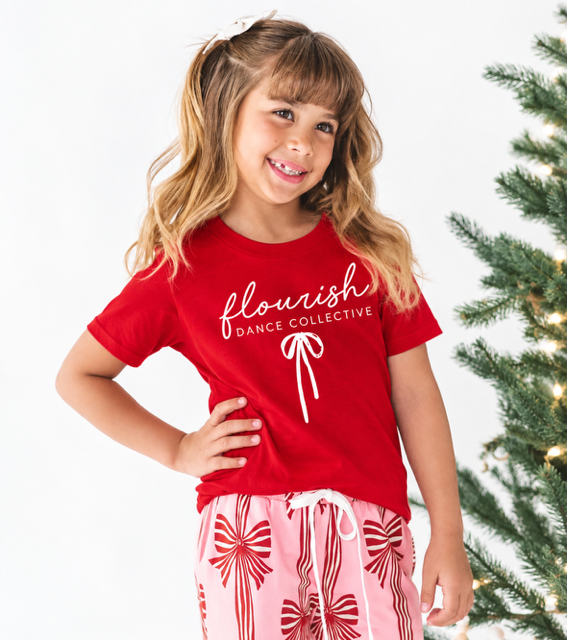 Flourish Red Bow Tee