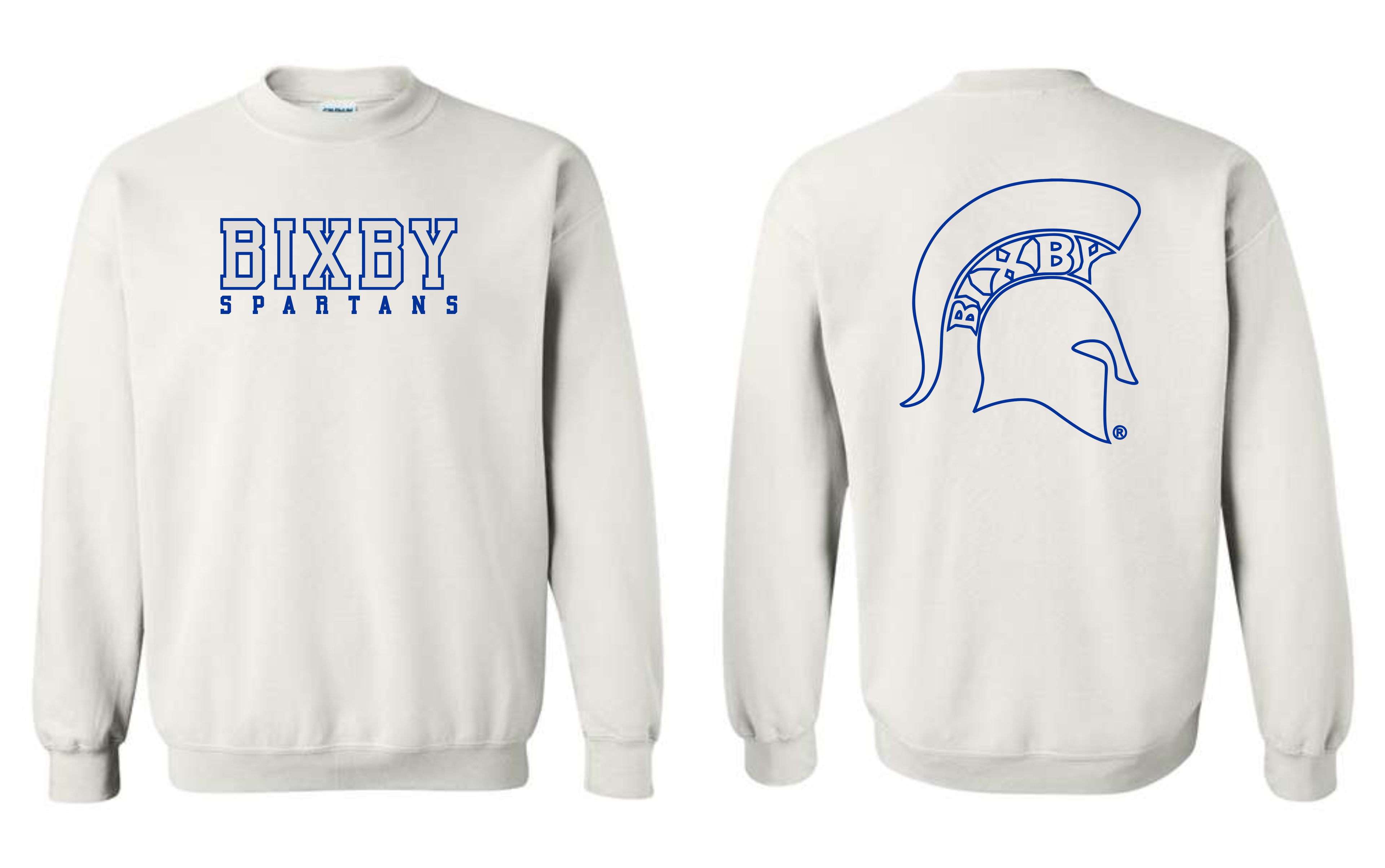 White Bixby Spartan Head Crew