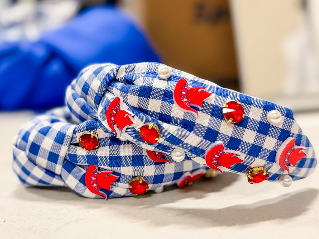 Bixby Spartan Knotted Headband GINGHAM