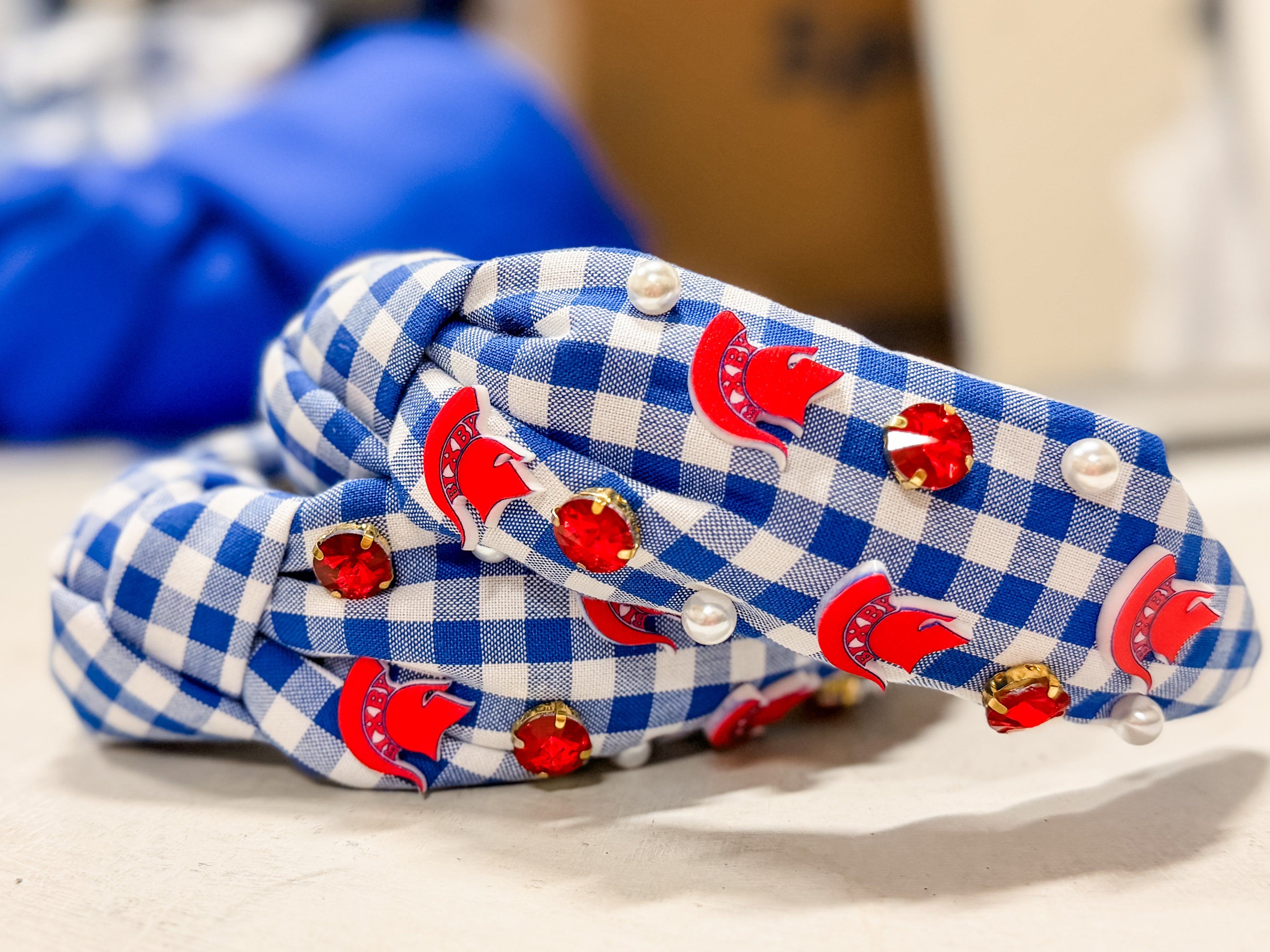 Bixby Spartan Knotted Headband GINGHAM