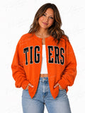 Tigers Raw Edge Cardi Crew ORANGE