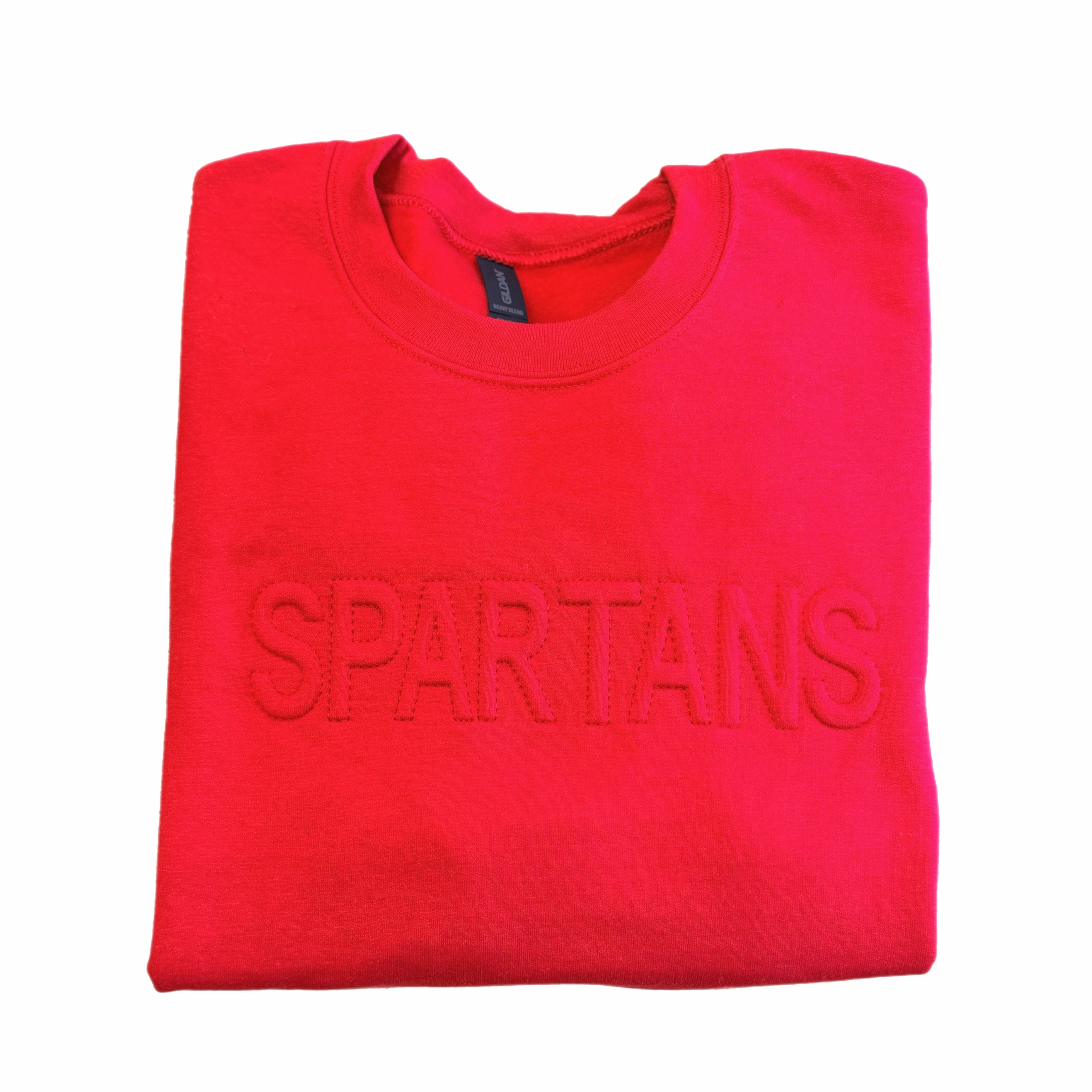 Spartans Puff Embossed Crew RED