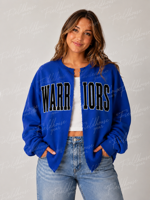 Warriors Raw Edge Cardi Crew ROYAL