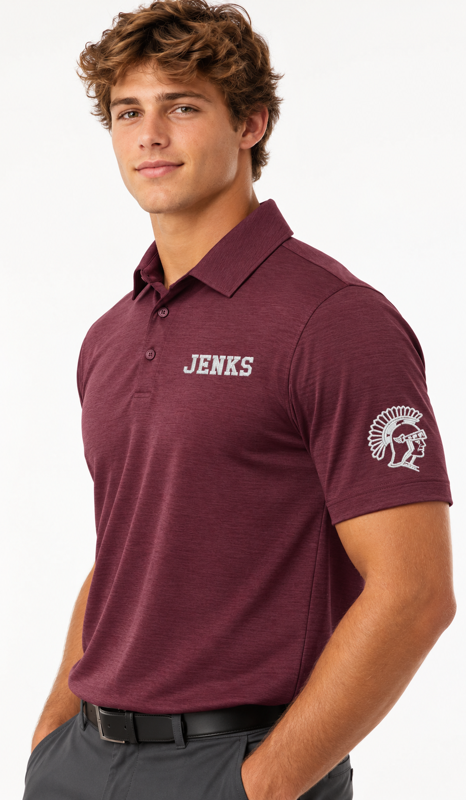 Jenks Melange Performance Polo