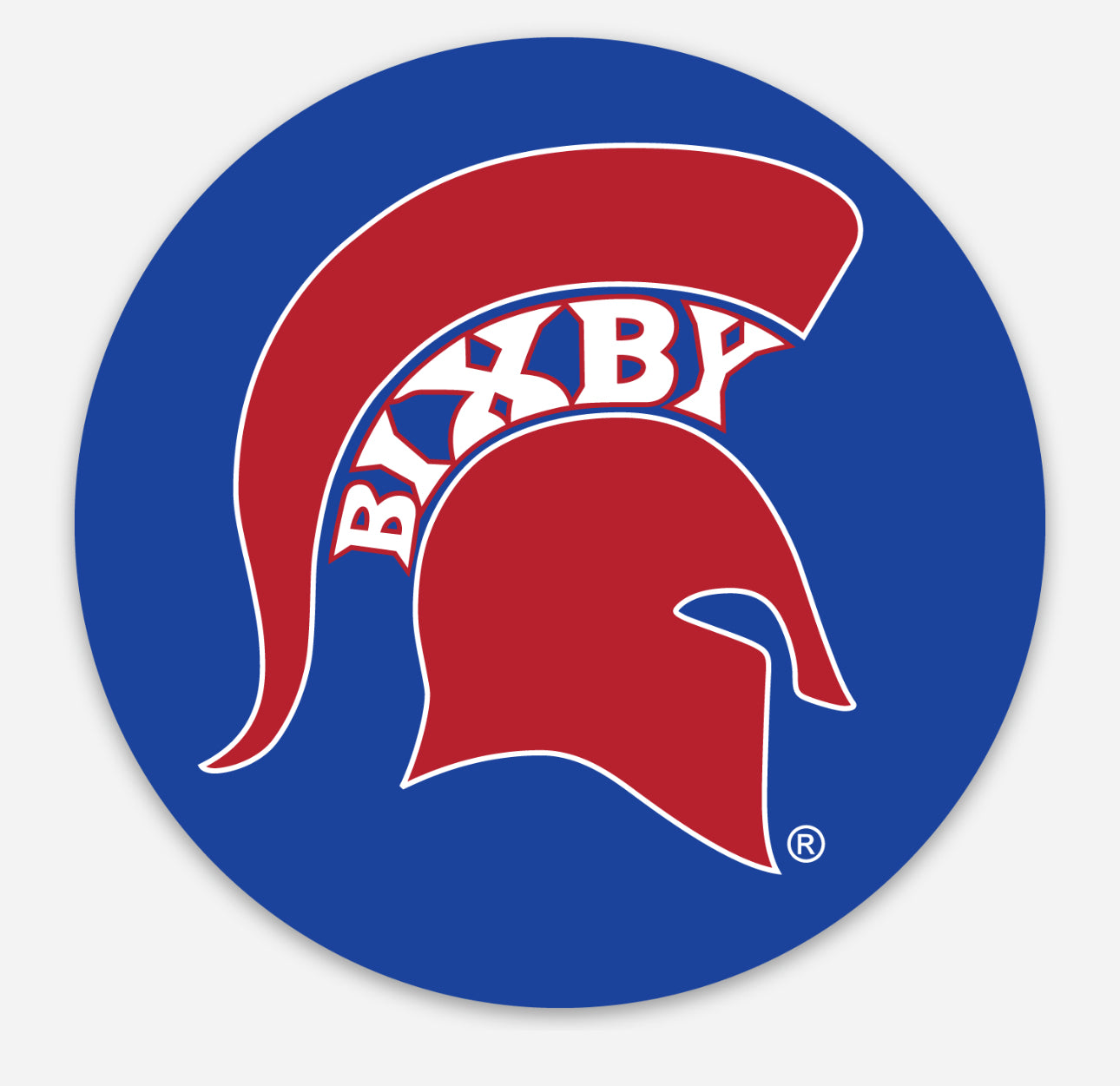 3 Inch Round Spartan Sticker- Royal