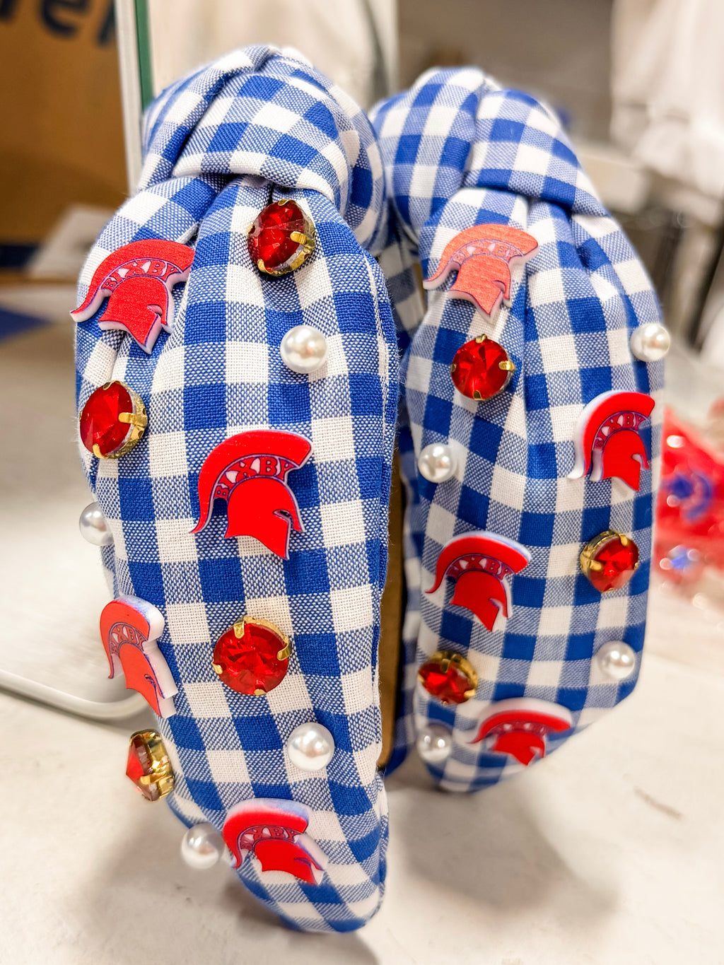 Bixby Spartan Knotted Headband GINGHAM