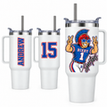 Bixby Football Player 40oz Insulated Cup with Straw