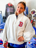 Bixby B Applique Snap Collar Pullover