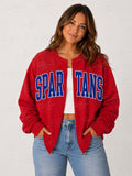 Spartans Raw Edge Cardi Crew RED