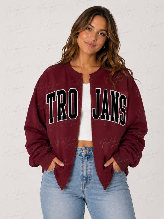 Jenks Raw Edge Cardi Crew
