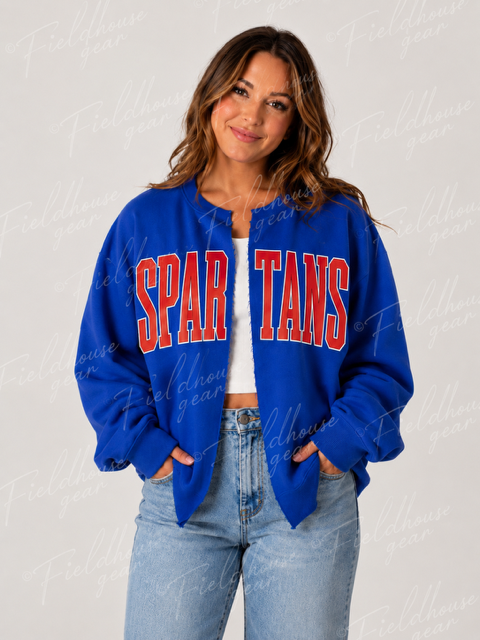 Spartans Raw Edge Cardi Crew ROYAL