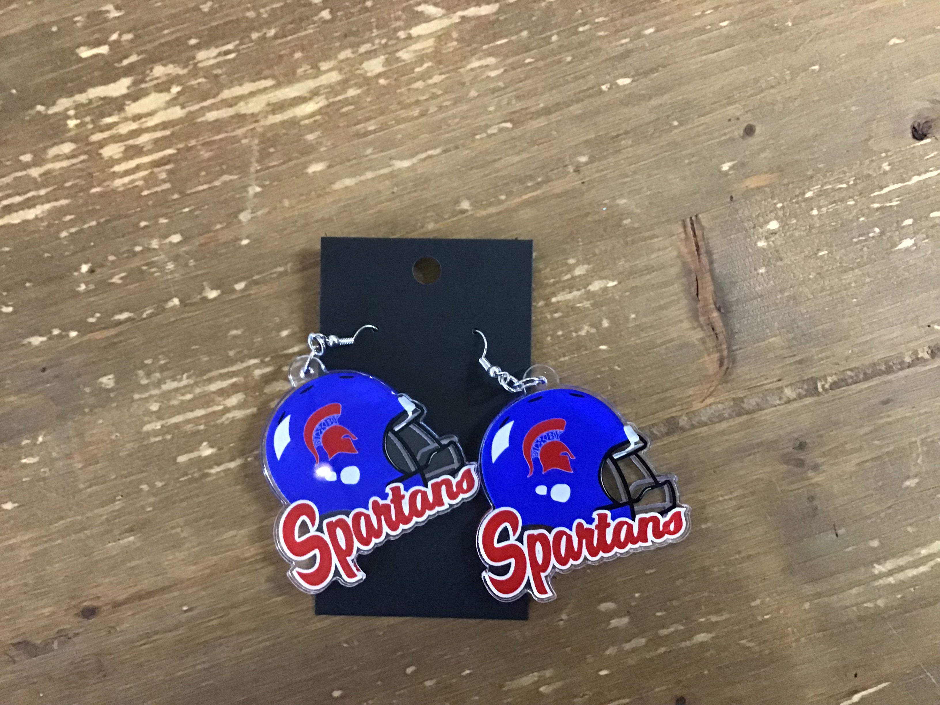 Acrylic Spartan Helmet Earrings