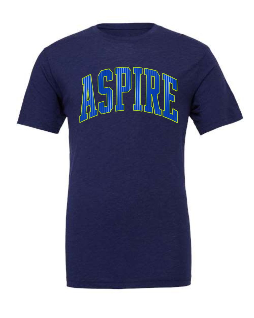 Aspire Stripes on Navy Shirts