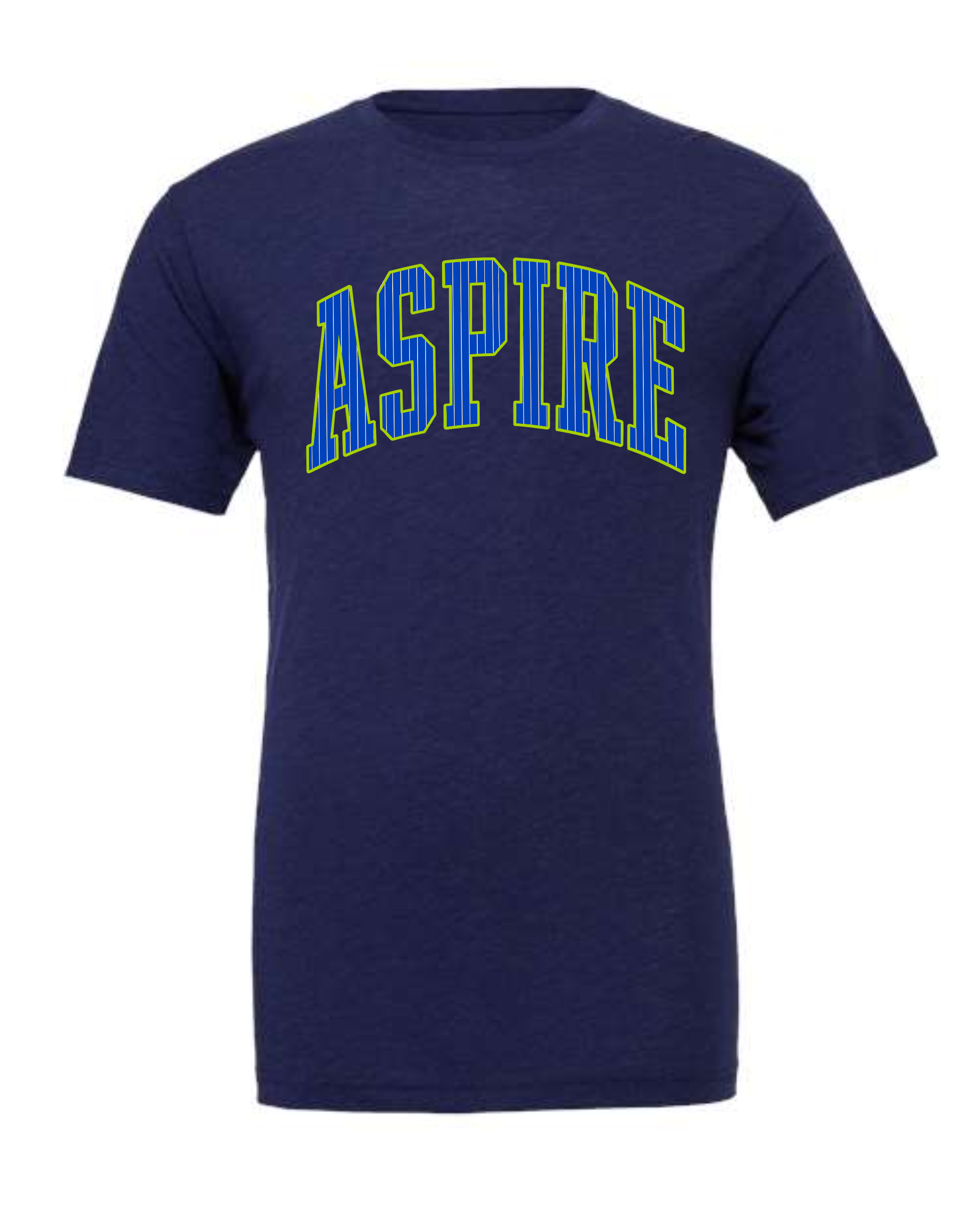 Aspire Stripes on Navy Shirts