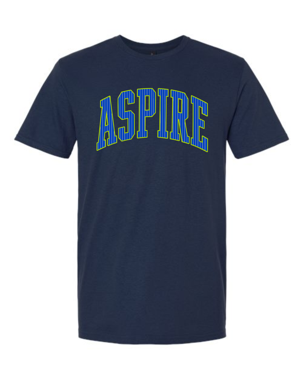 Aspire Stripes on Navy Shirts