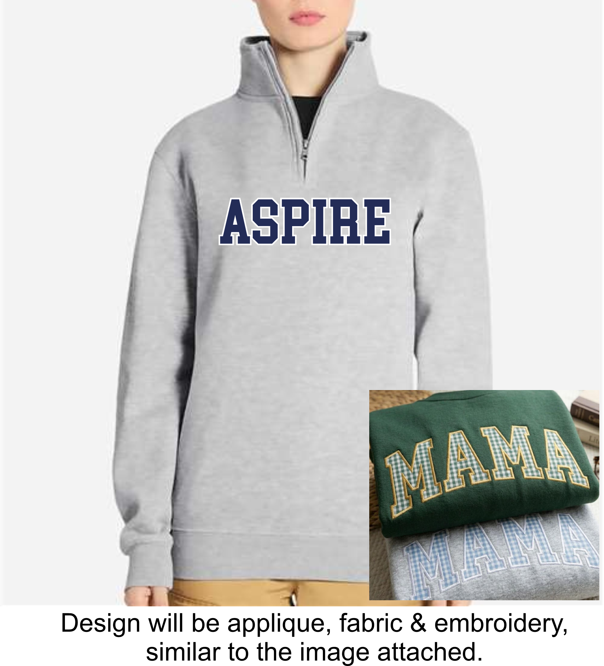 ASPIRE Applique Embroidery 1/4 Zip