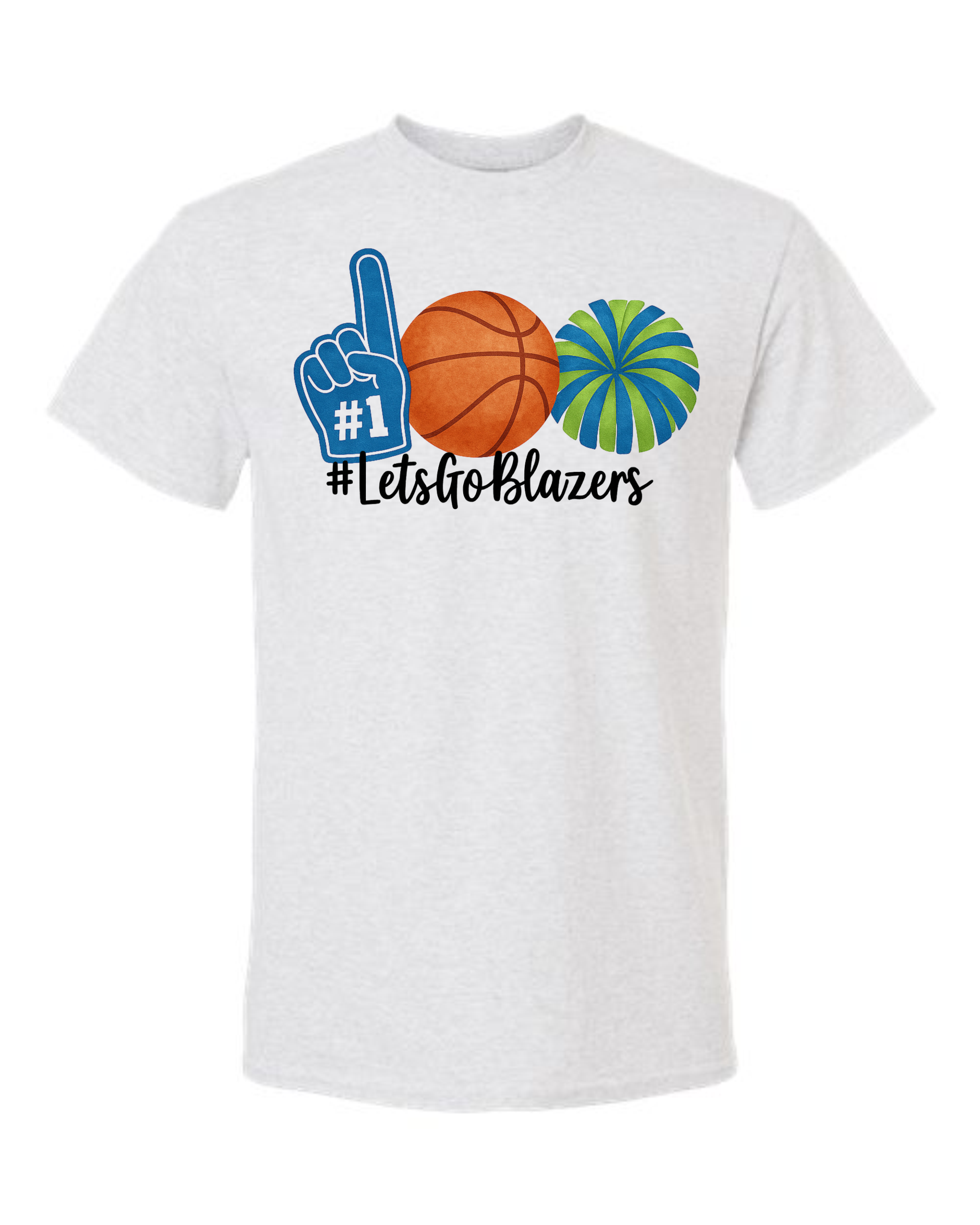 Blazers Pom Basketball Watercolor T-Shirts