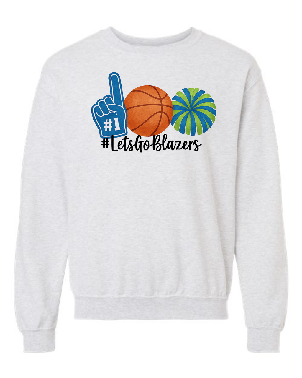 Blazers Pom Basketball Watercolor Sweatshirts