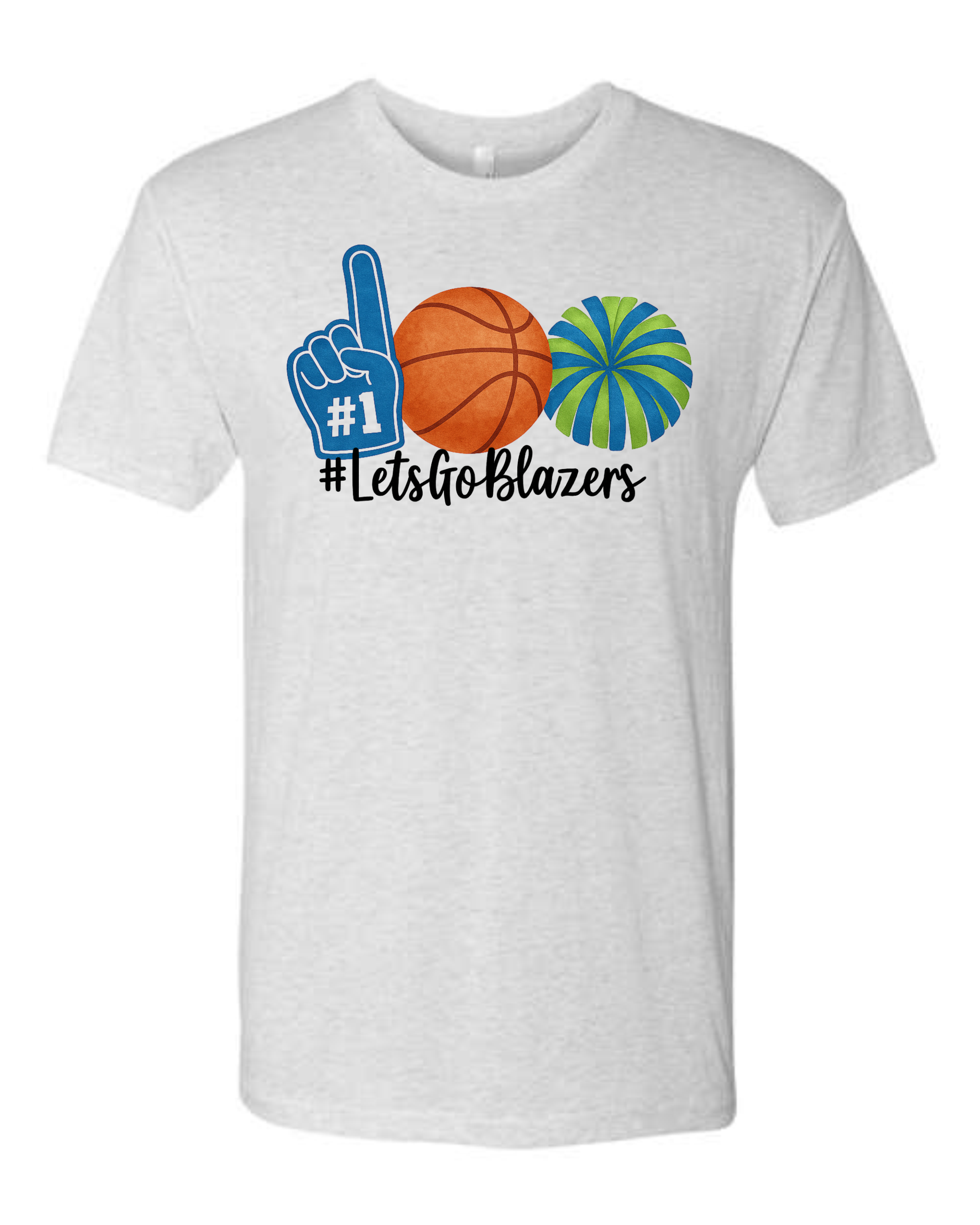 Blazers Pom Basketball Watercolor T-Shirts