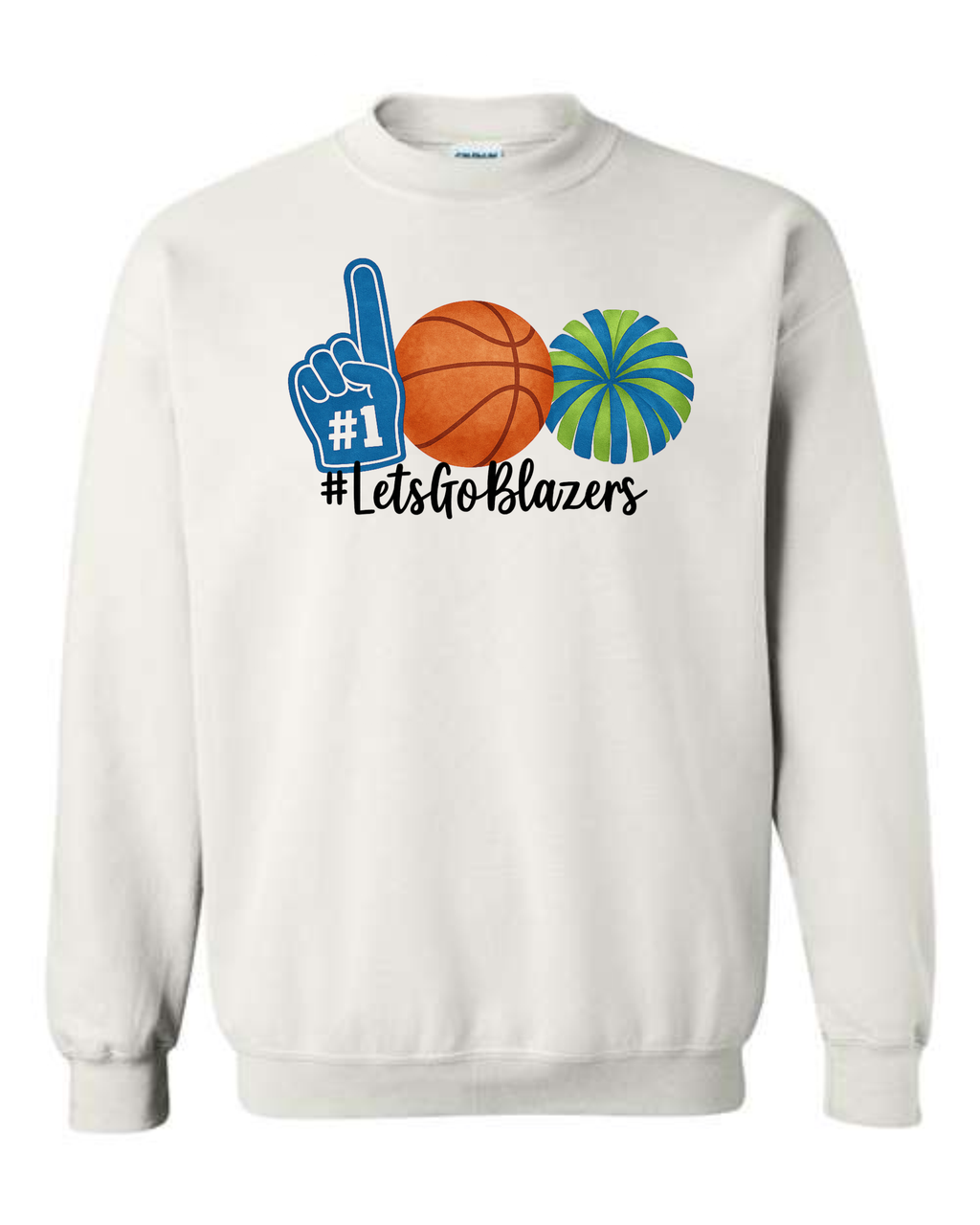 Blazers Pom Basketball Watercolor Sweatshirts