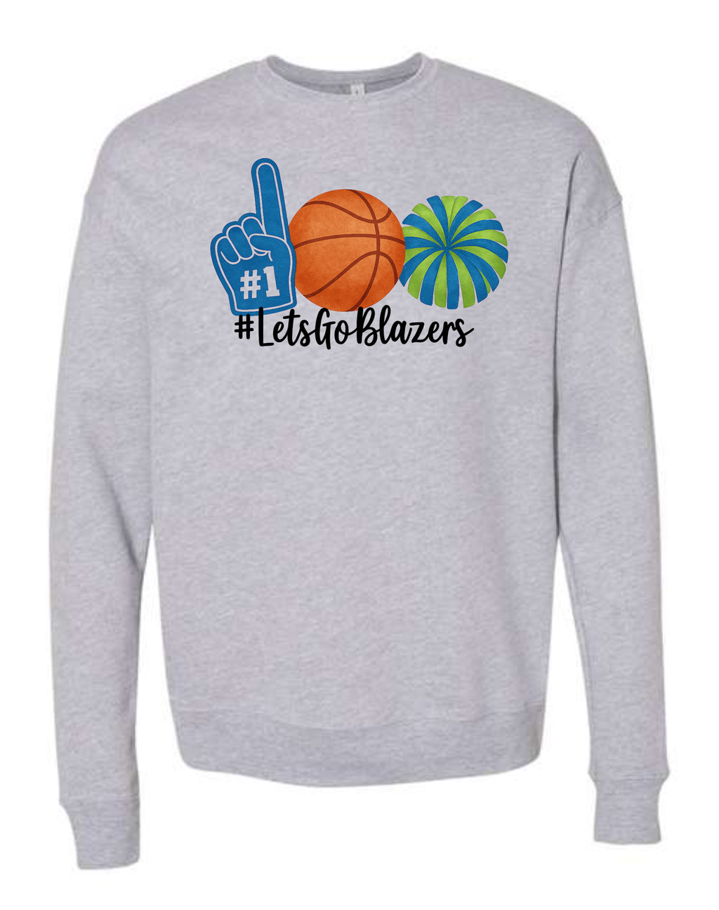 Blazers Pom Basketball Watercolor Sweatshirts