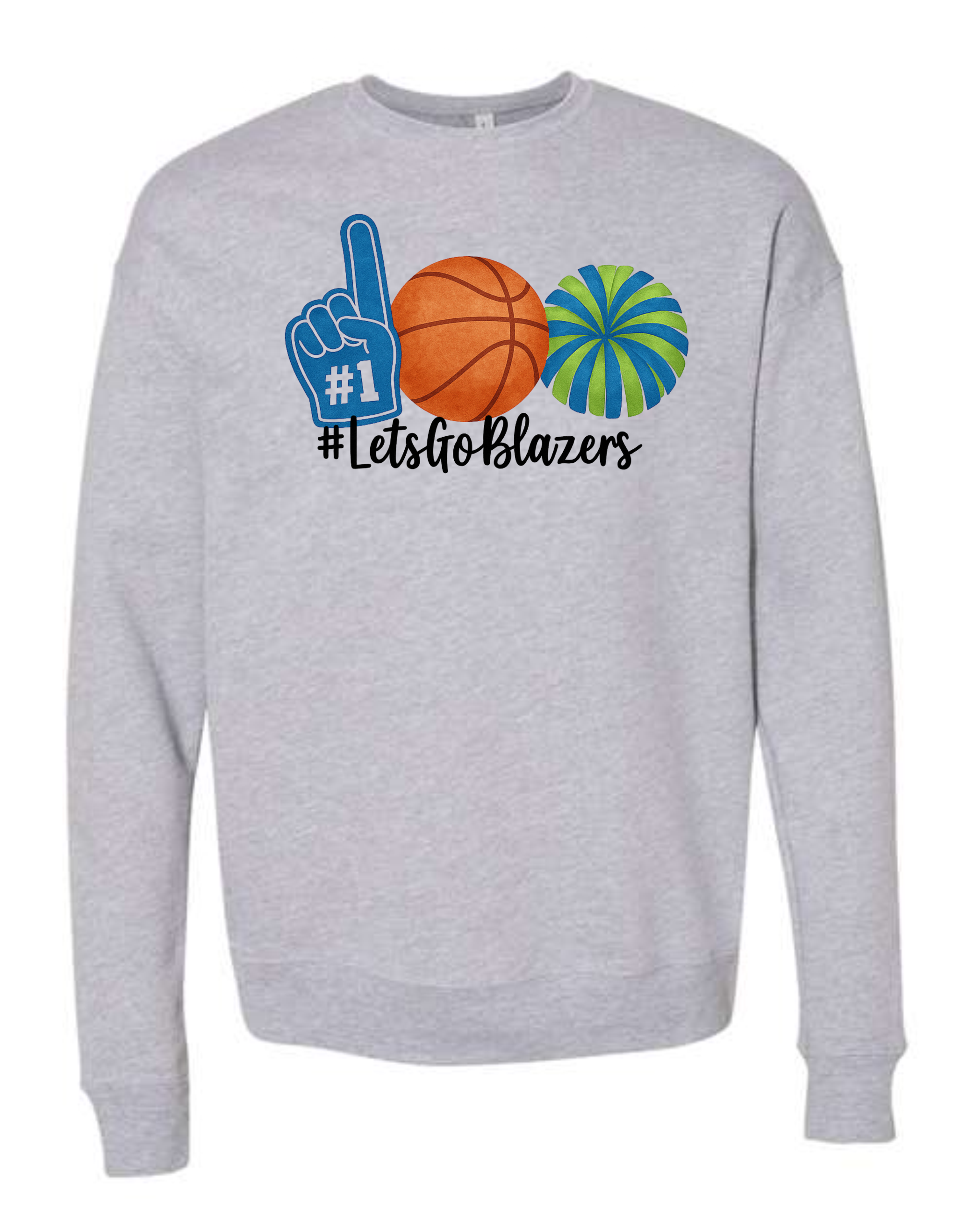 Blazers Pom Basketball Watercolor Sweatshirts