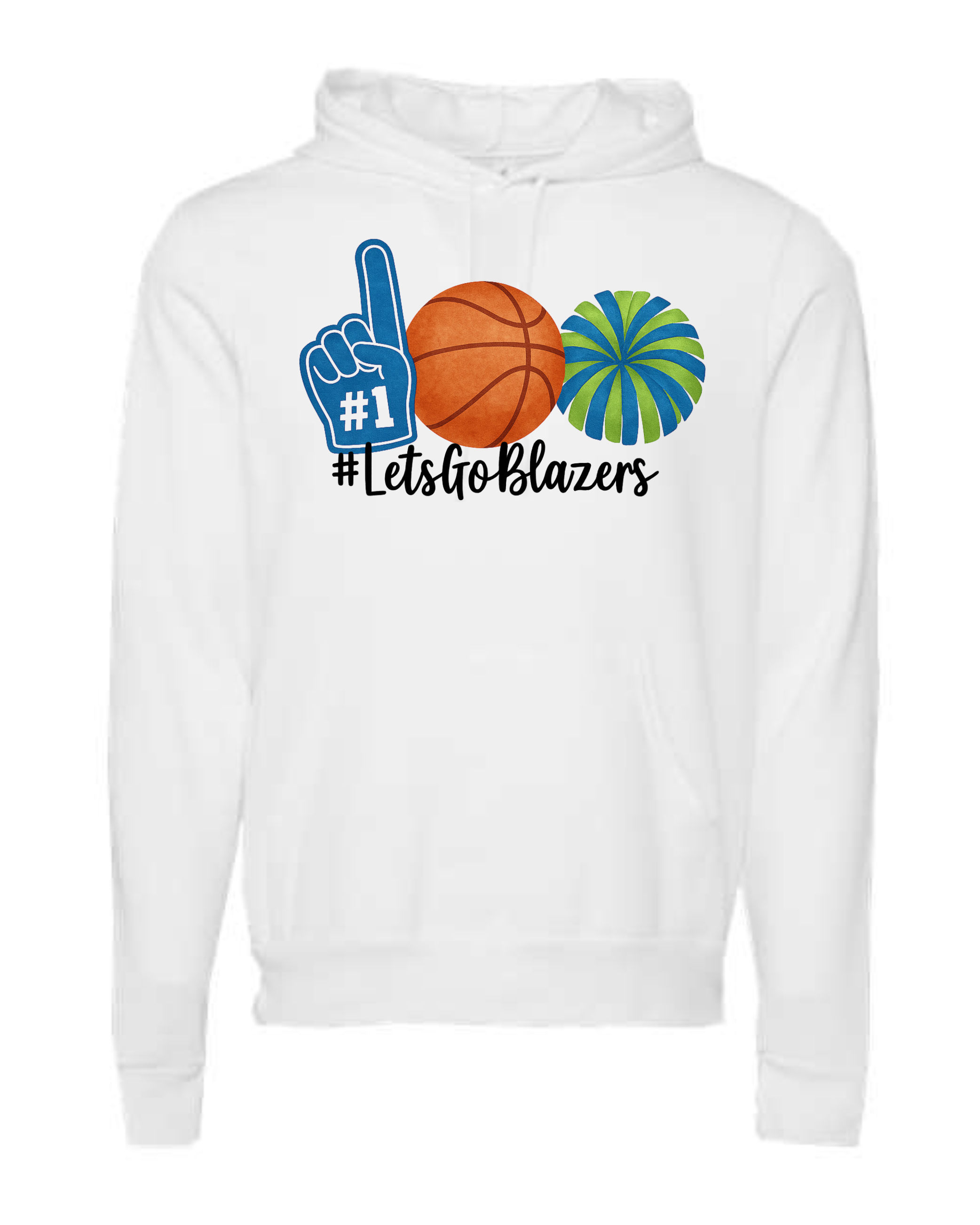 Blazers Pom Basketball Watercolor Sweatshirts