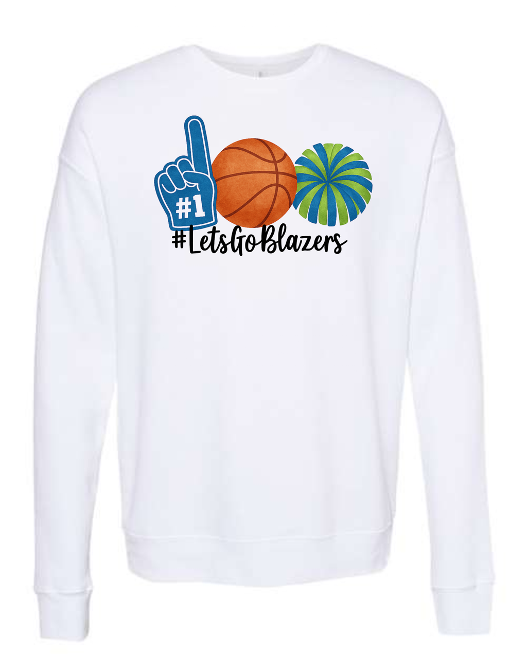 Blazers Pom Basketball Watercolor Sweatshirts