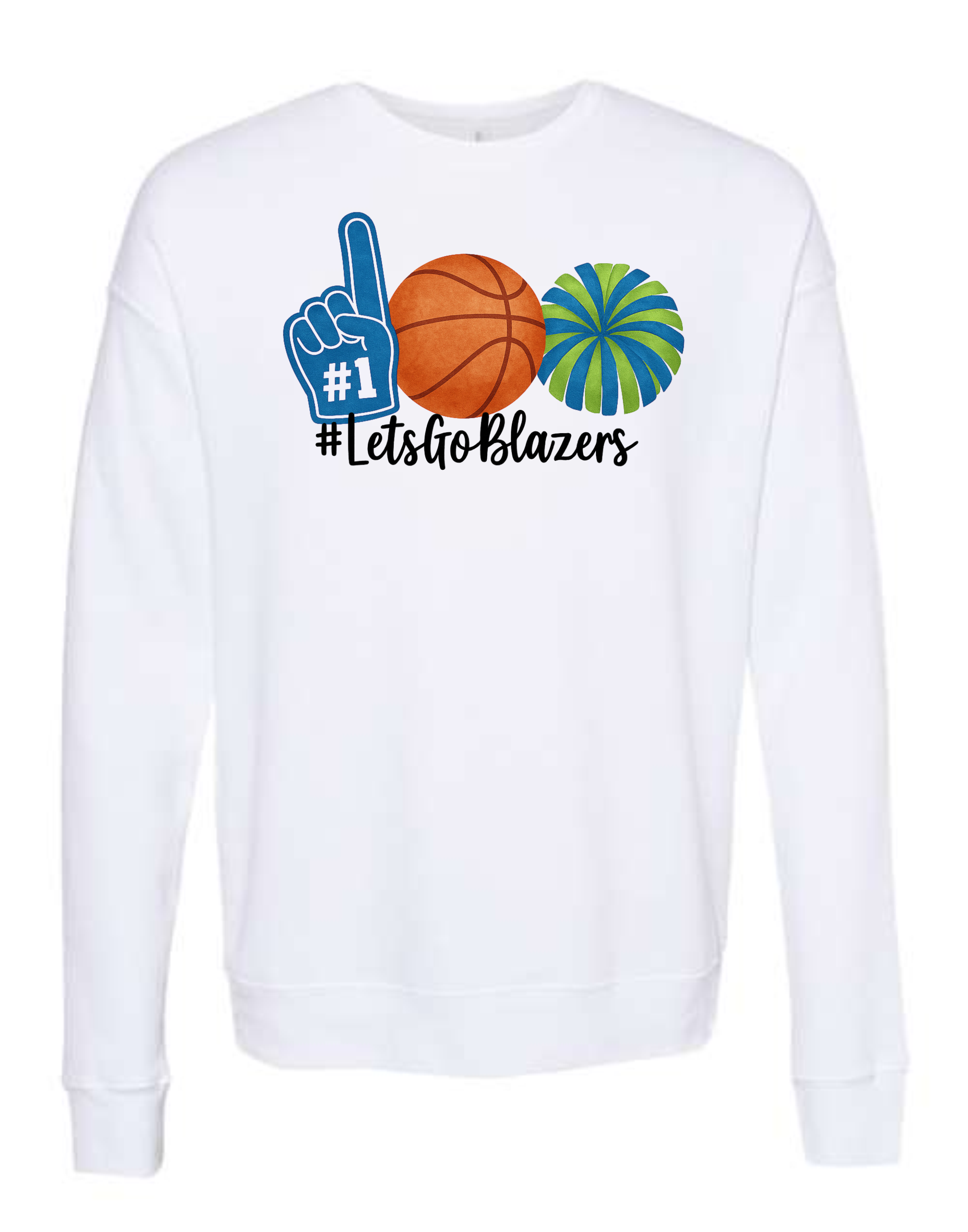 Blazers Pom Basketball Watercolor Sweatshirts