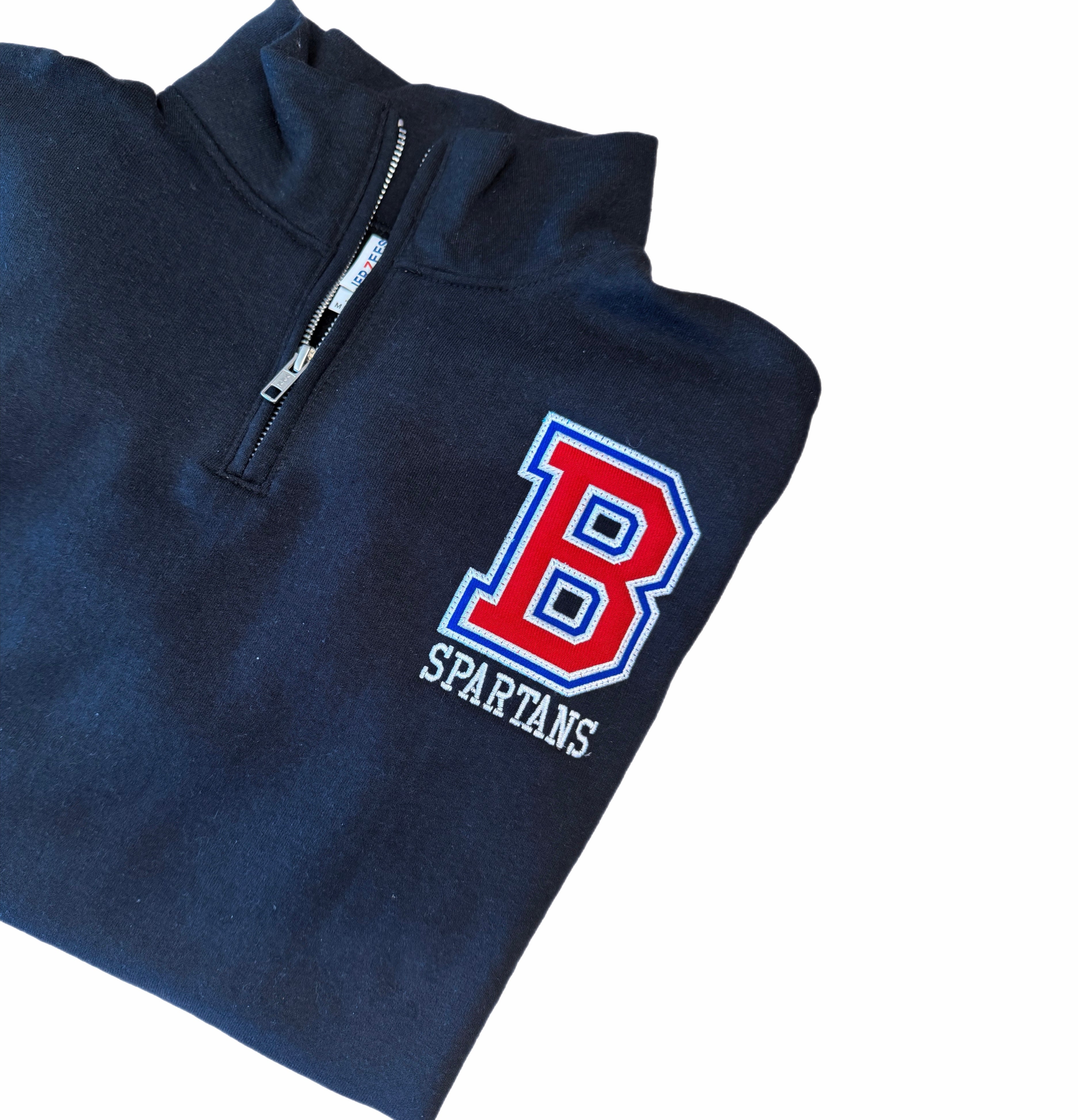 BIXBY B Spartan Appliqué Men's 1/4 Zip- BLACK