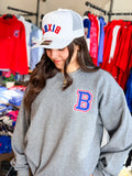 BIXBY B Appliqué Crew- GREY
