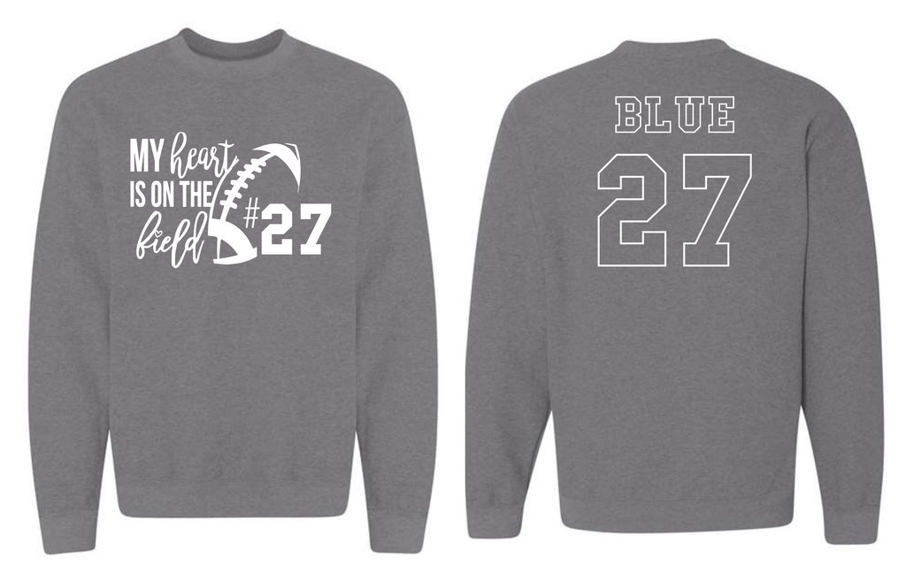 Bixby Red Customized Heart on the Field Shirts GREY