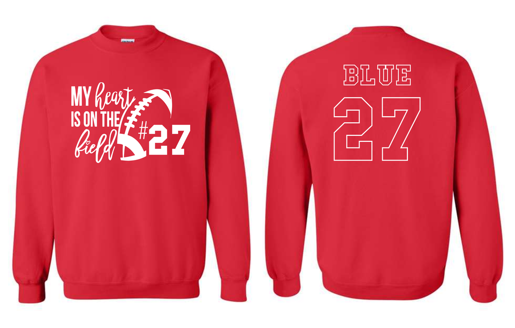 Bixby Red Customized Heart on the Field Shirts RED