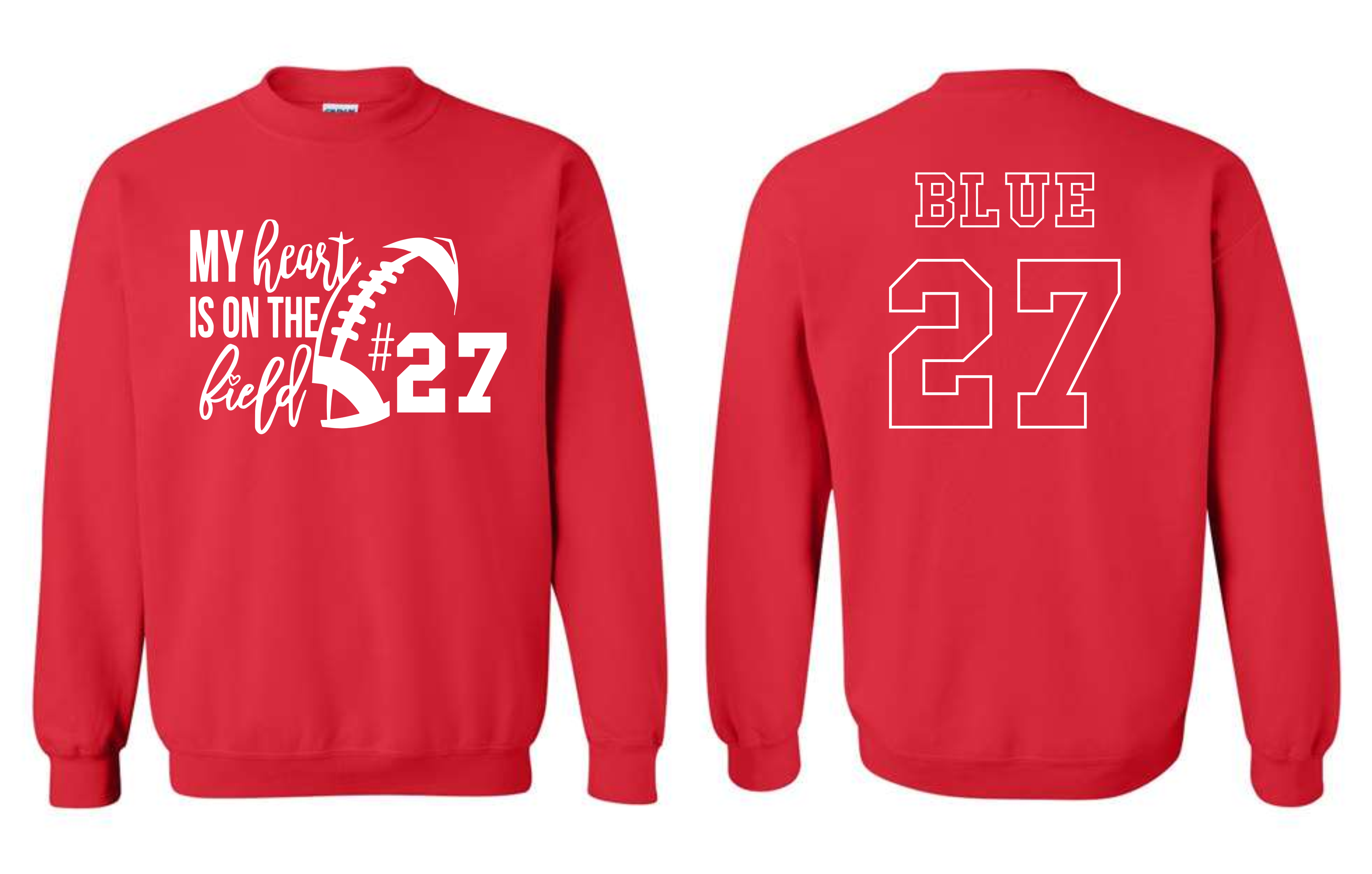 Bixby Red Customized Heart on the Field Shirts RED