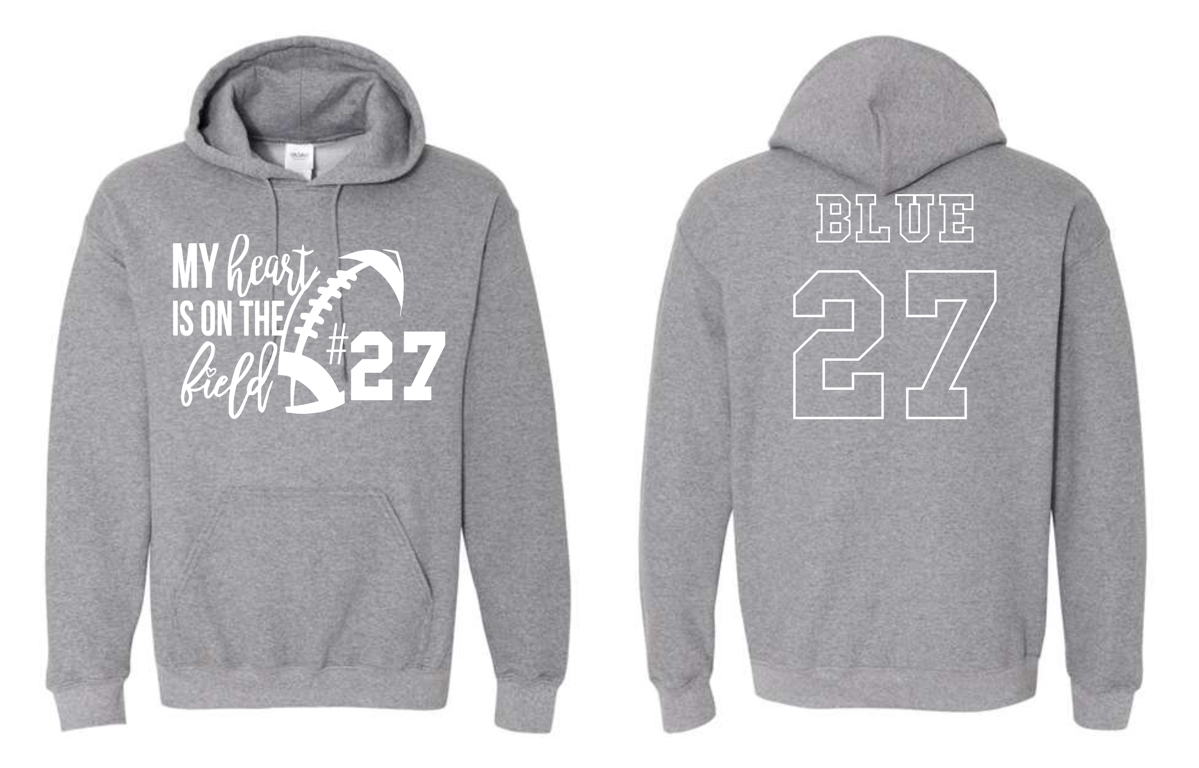 Bixby Red Customized Heart on the Field Shirts GREY