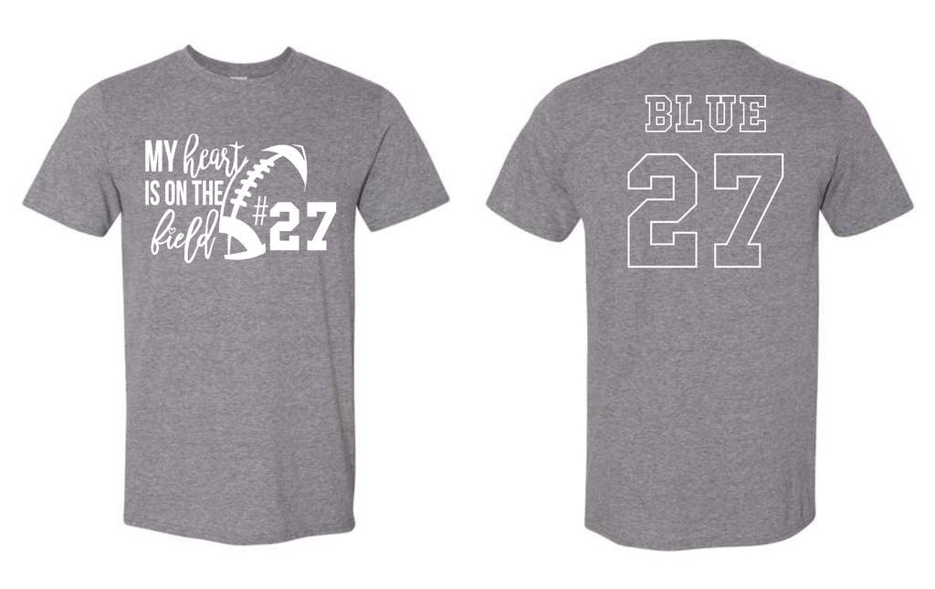 Bixby Red Customized Heart on the Field Shirts GREY