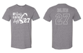 Bixby Red Customized Heart on the Field Shirts GREY