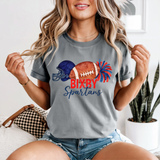 Bixby Watercolor Football T-Shirts GREY