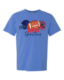 Bixby Watercolor Football T-Shirts BLUE