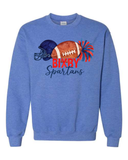 Bixby Watercolor Football Sweatshirts BLUE
