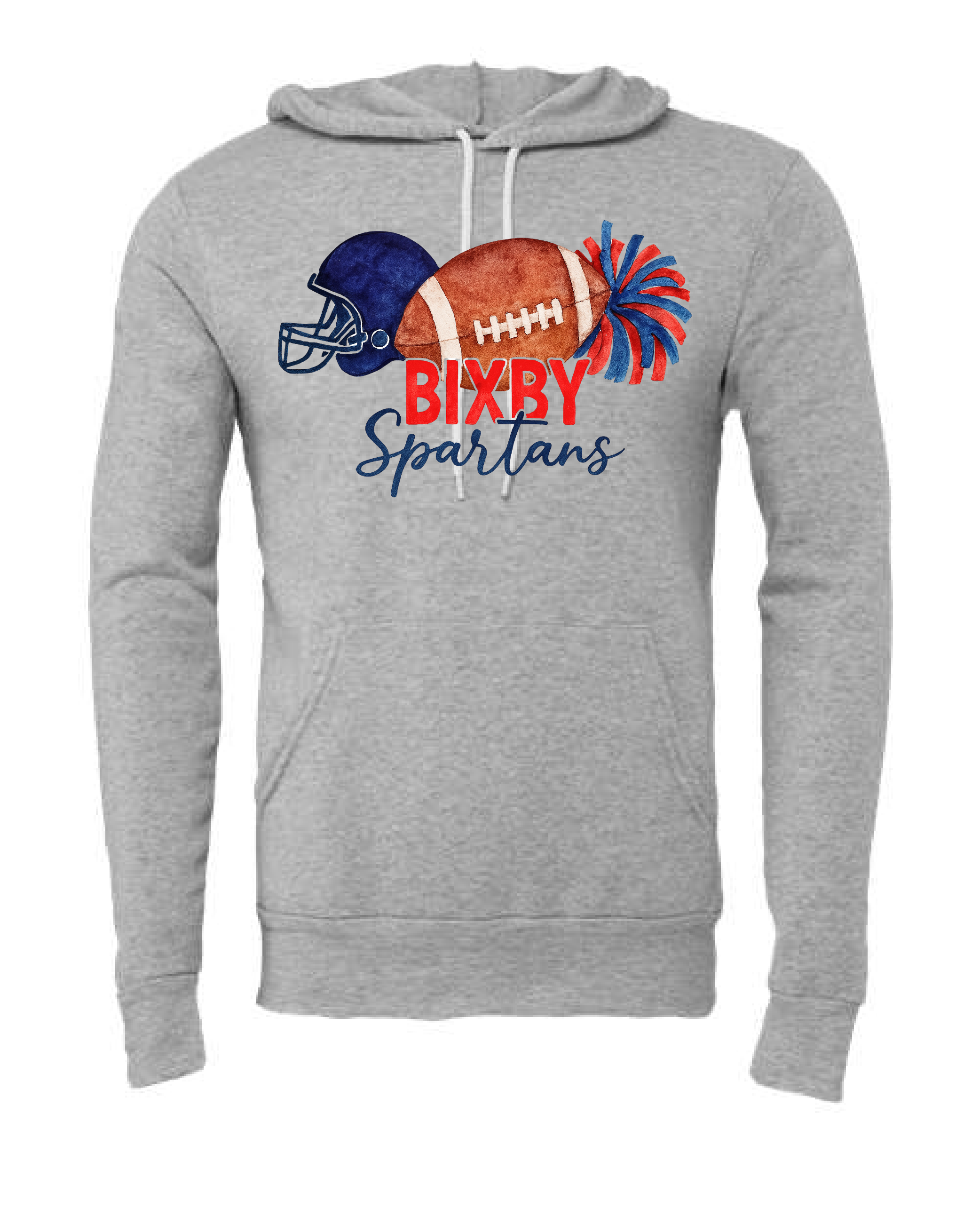 Bixby Watercolor Football Sweatshirts GREY