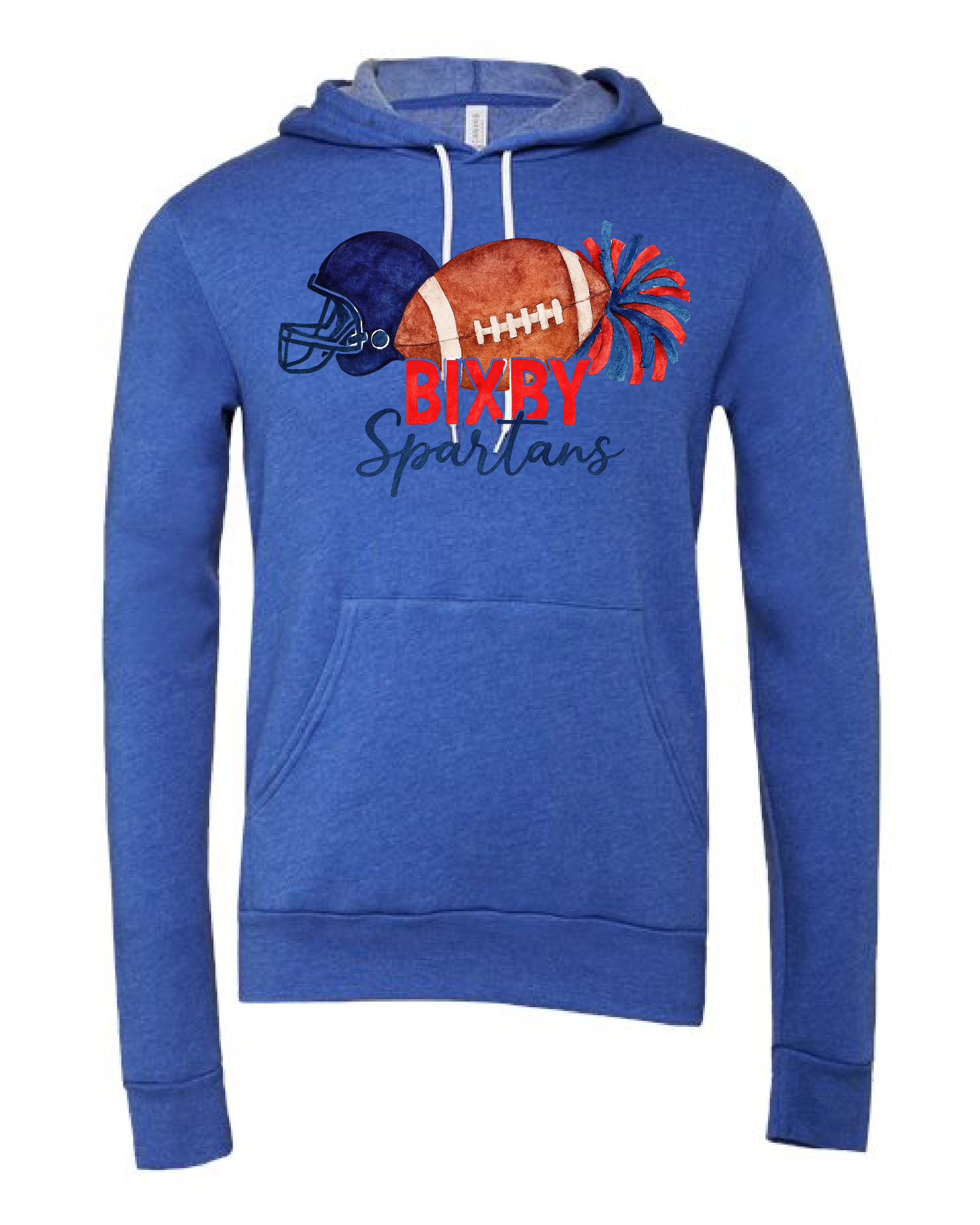Bixby Watercolor Football Sweatshirts BLUE