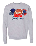 Bixby Watercolor Football Sweatshirts GREY