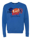 Bixby Watercolor Football Sweatshirts BLUE