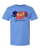 Bixby Watercolor Football T-Shirts BLUE