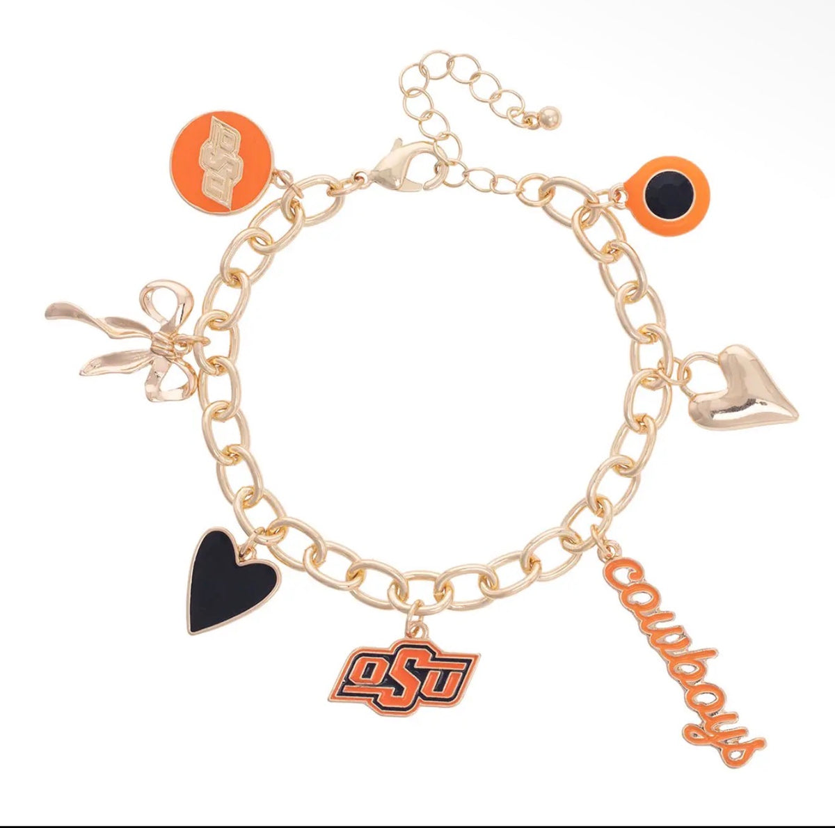 Oklahoma State Cowboys Enamel Icons Charm Bracelet